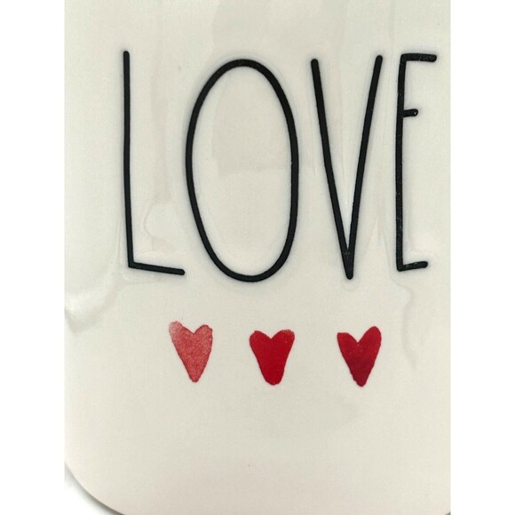 Rae Dunn LOVE Mug Ivory Hearts Valentines Love Artisan Collection Red Glazed New - Picture 8 of 14
